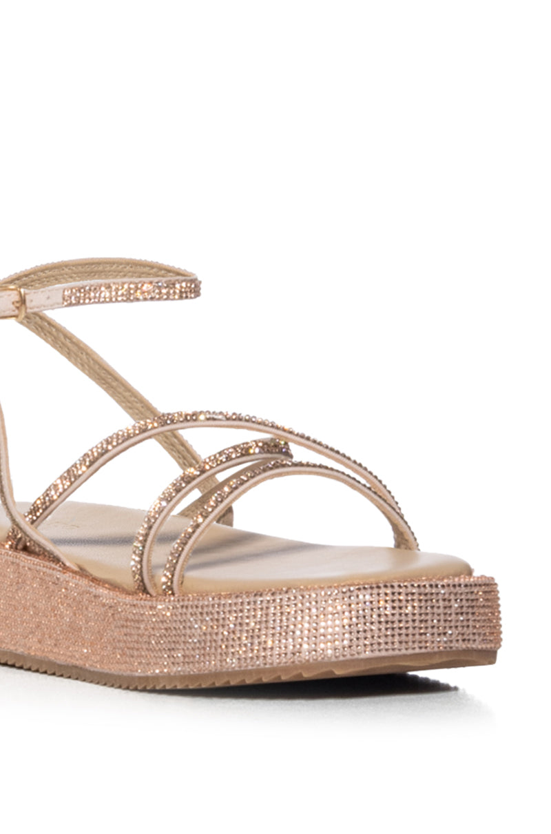 AZALEA WANG DRUSILLA GOLD RHINESTONE SANDAL