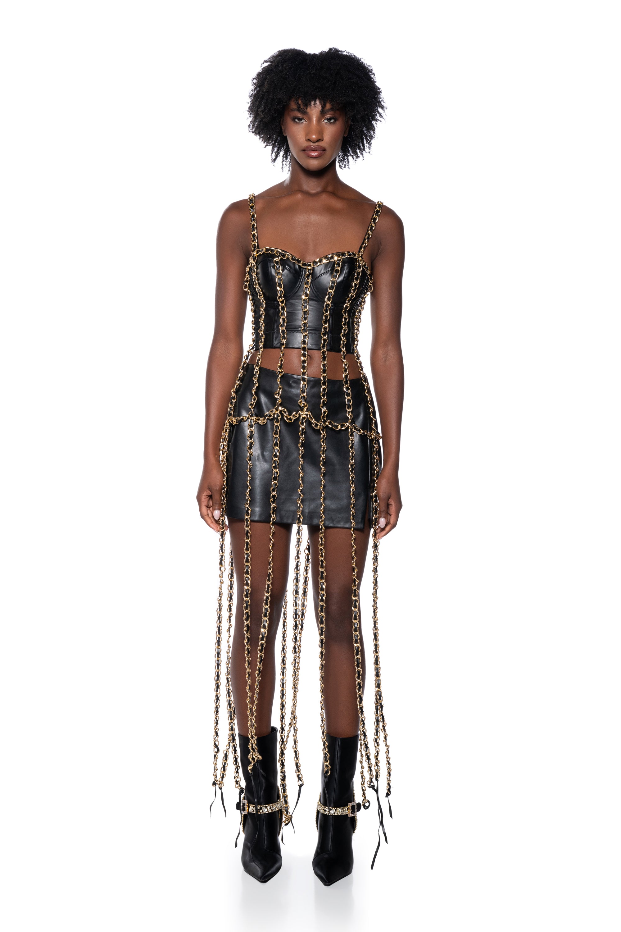 RICH ENERGY LONG CHAIN BUSTIER TOP