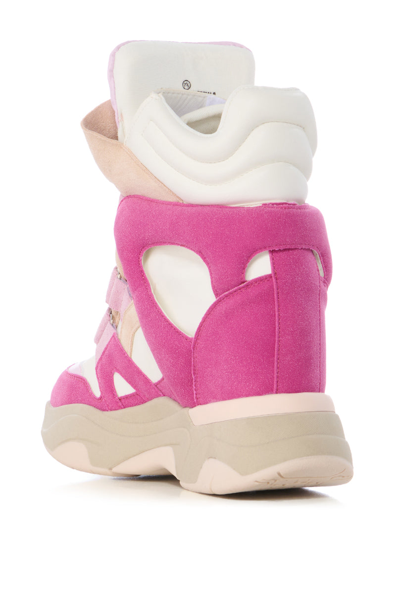 MARANTO CHUNKY PINK WEDGE HEEL SNEAKER