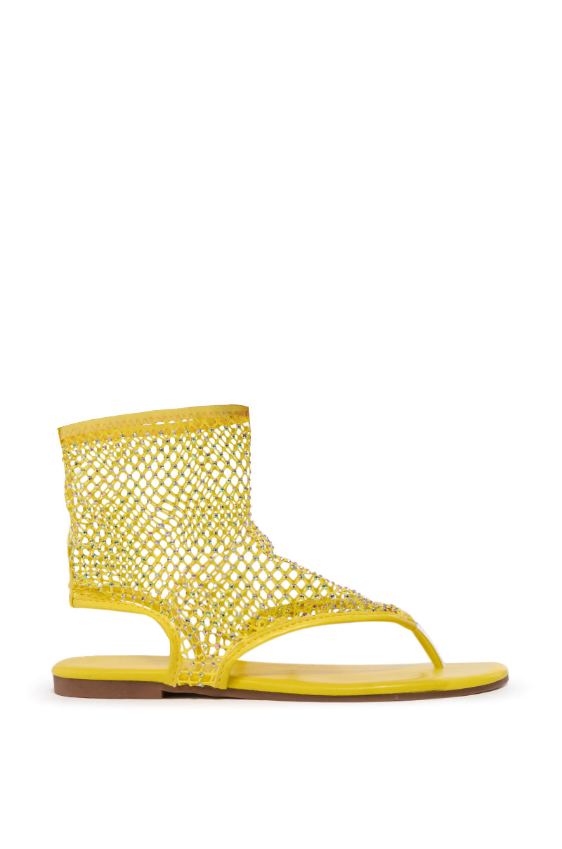 AZALEA WANG SHOSHONE YELLOW MESH SANDAL