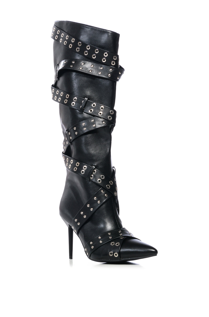 AZALEA WANG XIMENA BLACK HARDWARE DETAIL BOOT