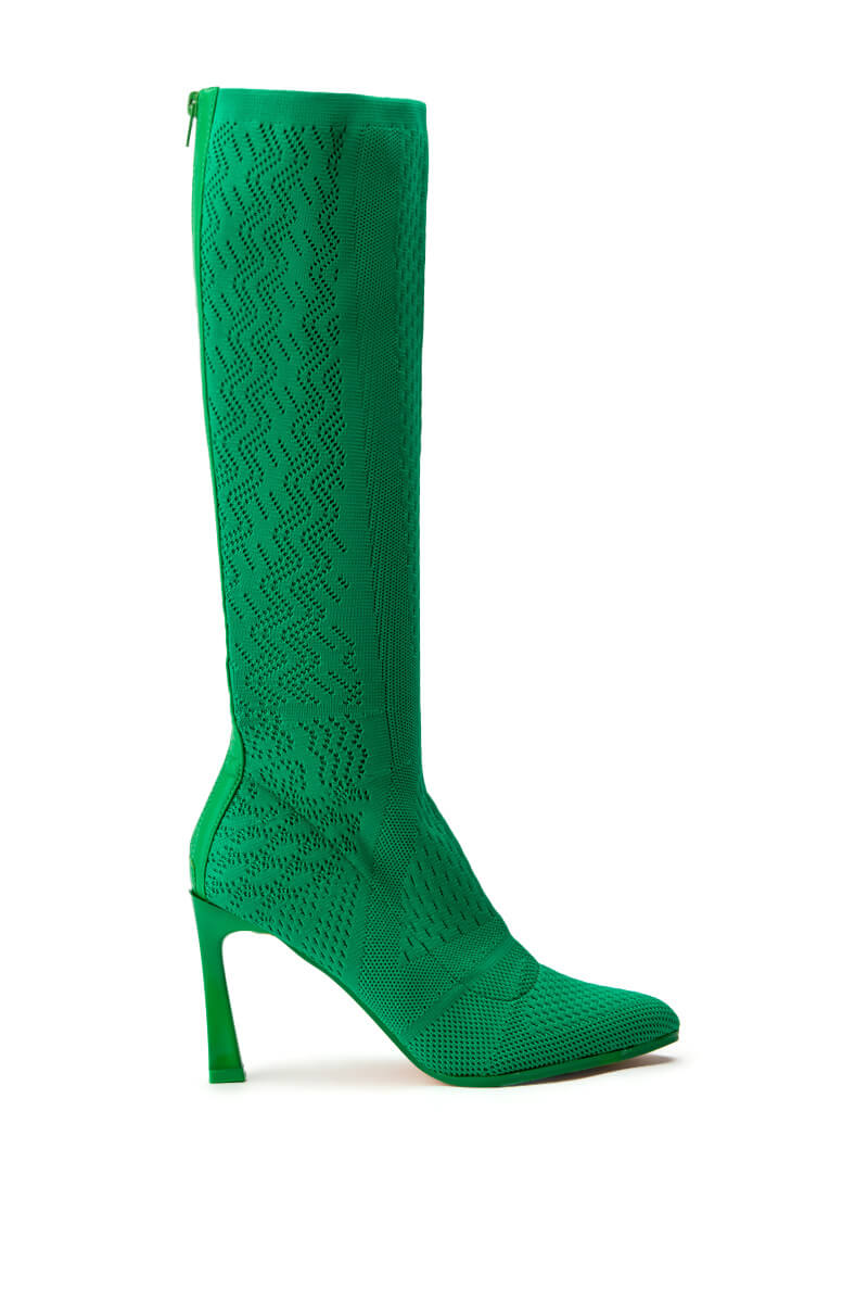 ZERO GRAVITY MID CALF KNIT CHUNKY BOOT IN GREEN