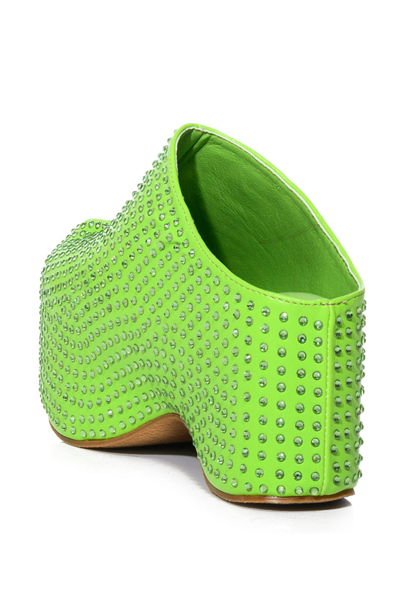 AZALEA WANG MACEY EMBELLISHED CLOG IN GREEN