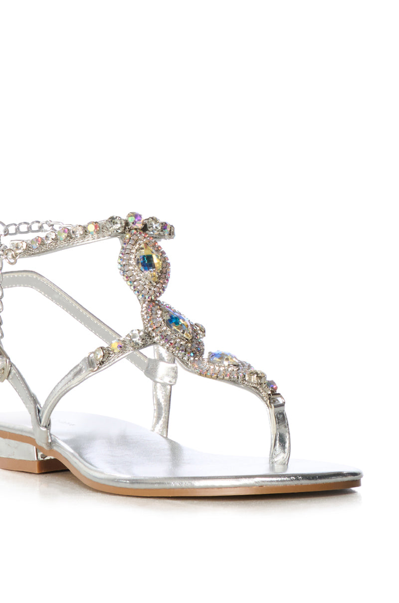 AZALEA WANG SAMSON SILVER EMBELLISHED SANDAL