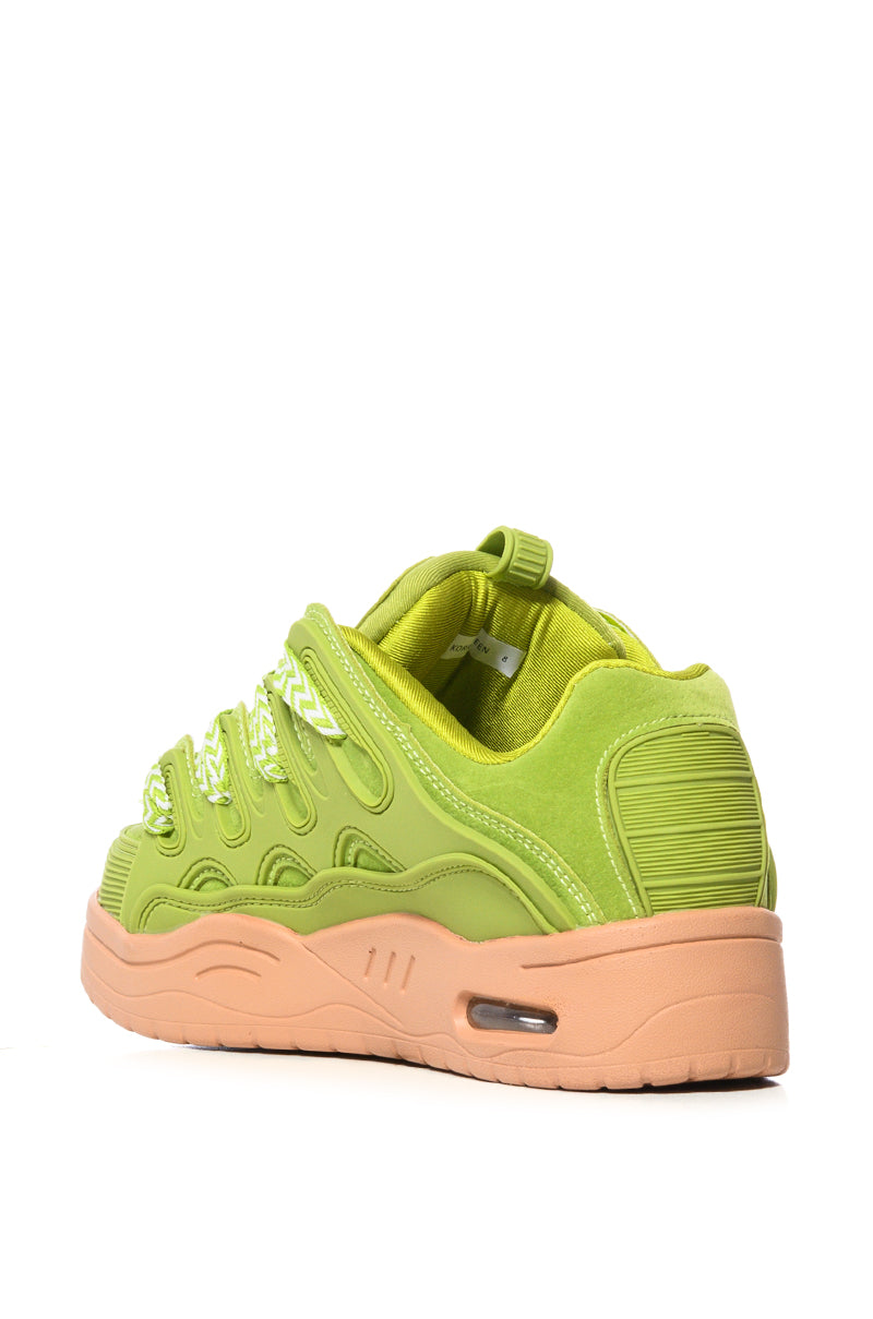 AZALEA WANG KORR GREEN LACEUP SNEAKER