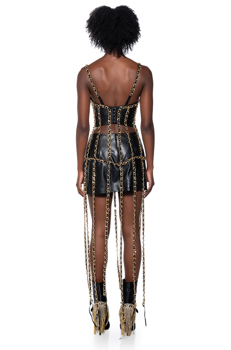 RICH ENERGY LONG CHAIN BUSTIER TOP