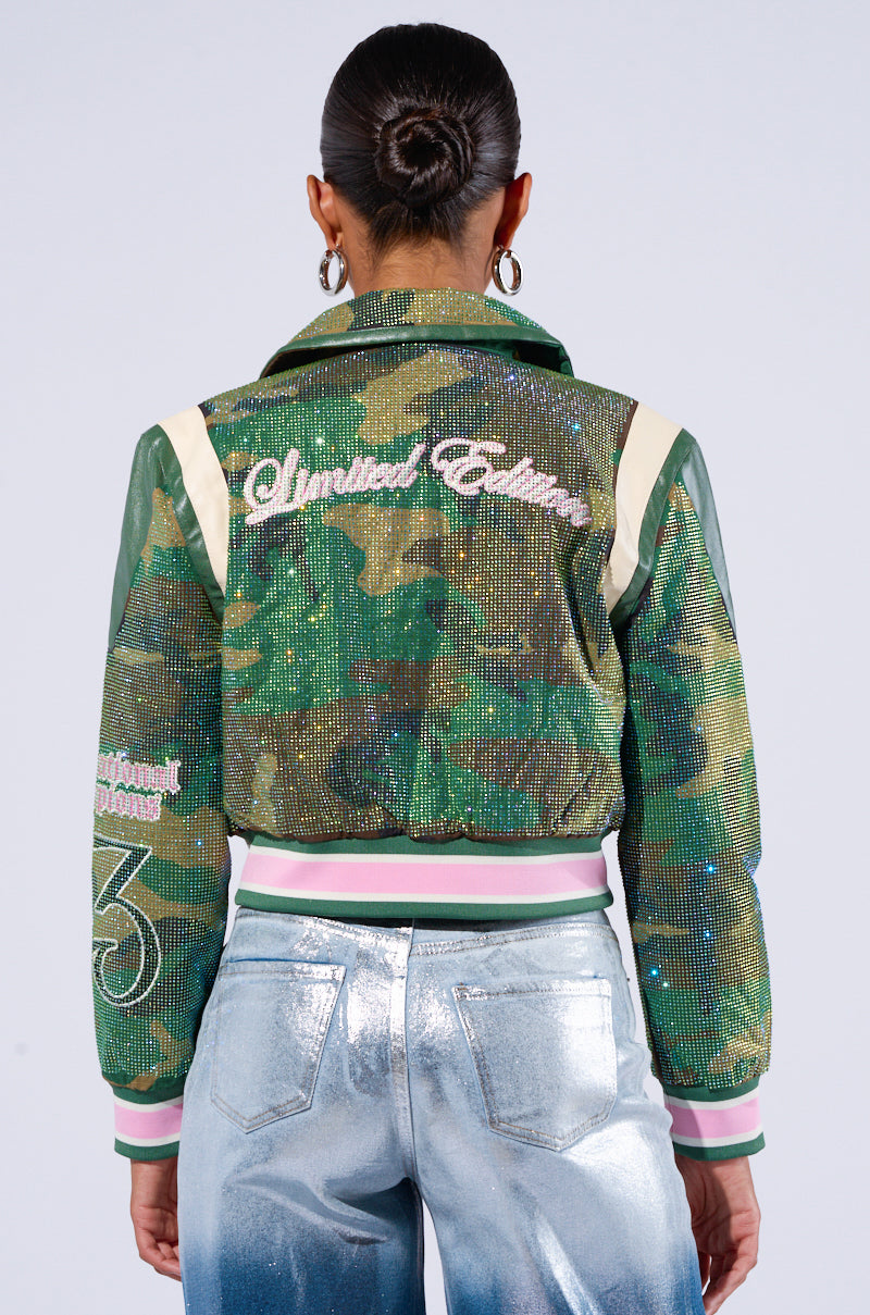 RUN FOR YOUR MONEY EMBELLISHED BOMBER