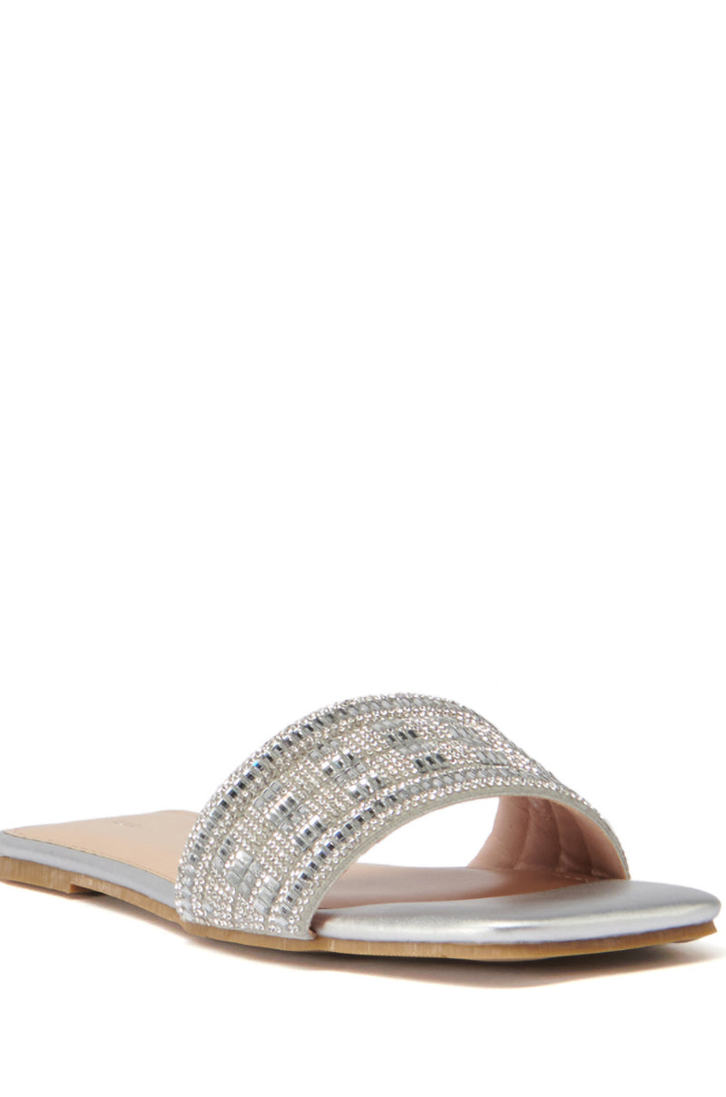 AZALEA WANG STAZIE SILVER EMBELLISHED SANDAL