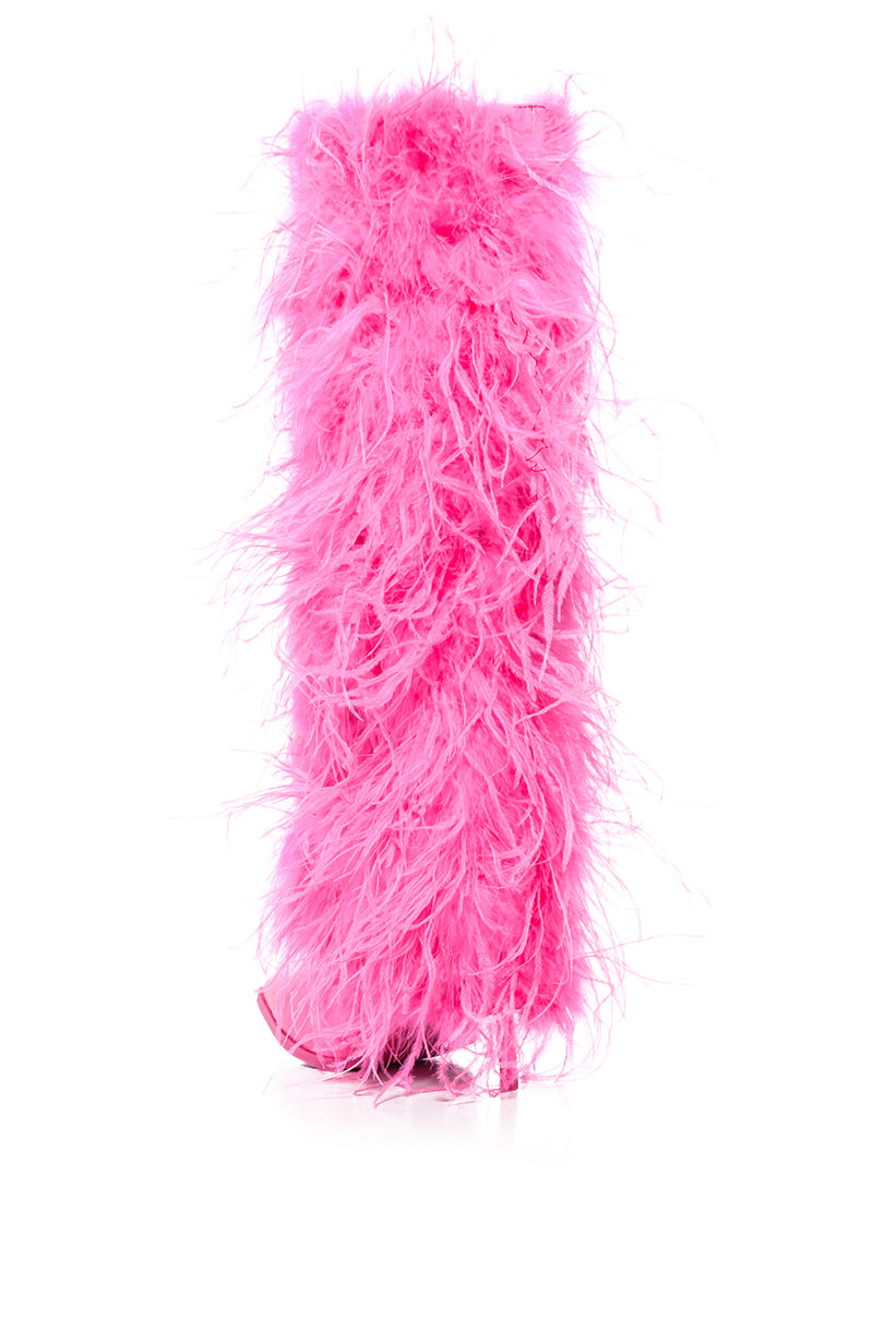 AZALEA WANG PINK FEATHER BOOT