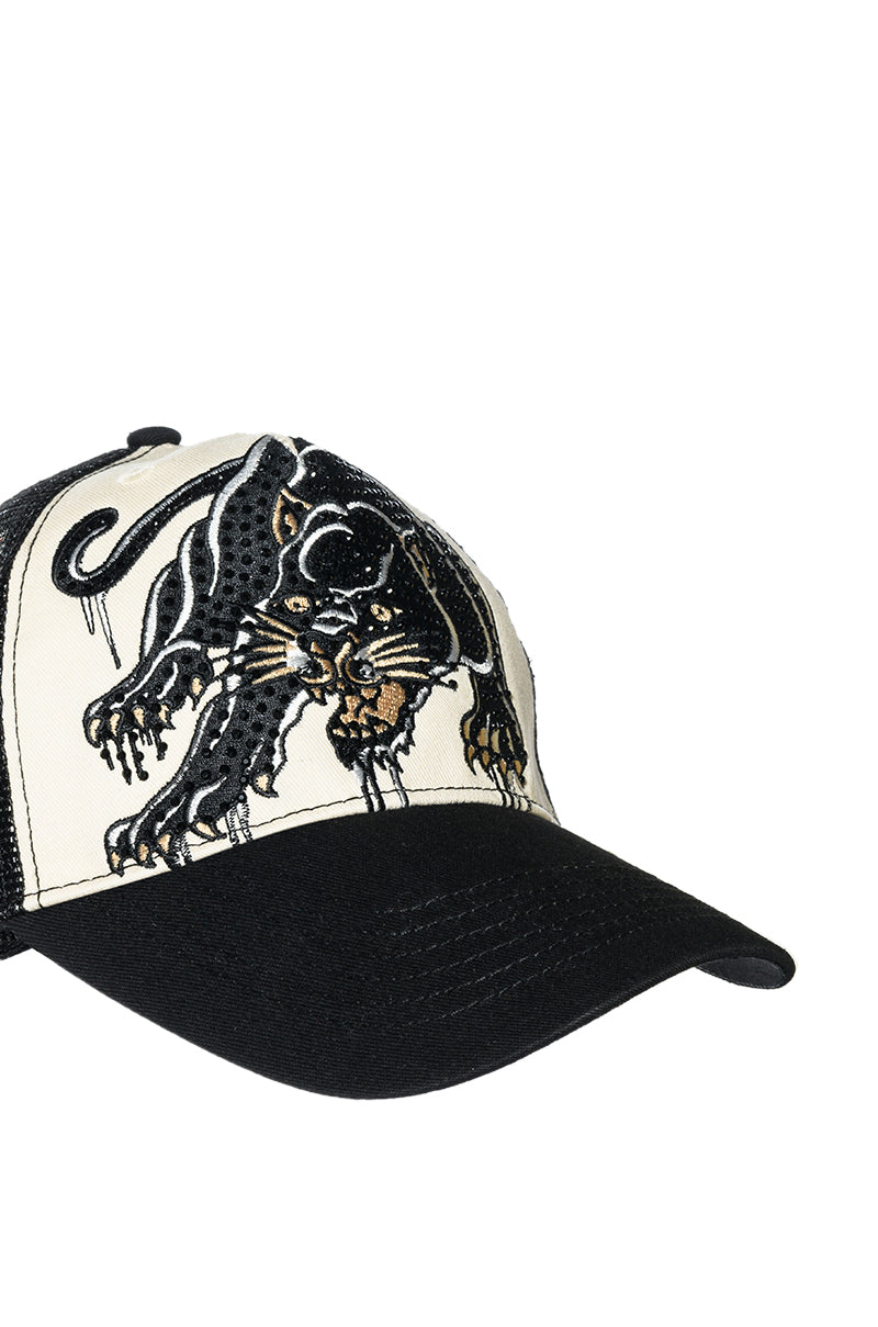 ED HARDY RHINESTONE PANTER TRUCKER HAT