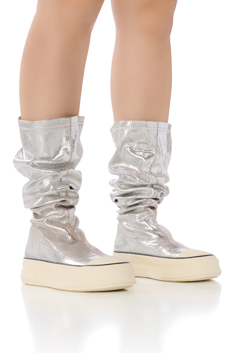 AZALEA WANG PICKENS SILVER SNEAKER