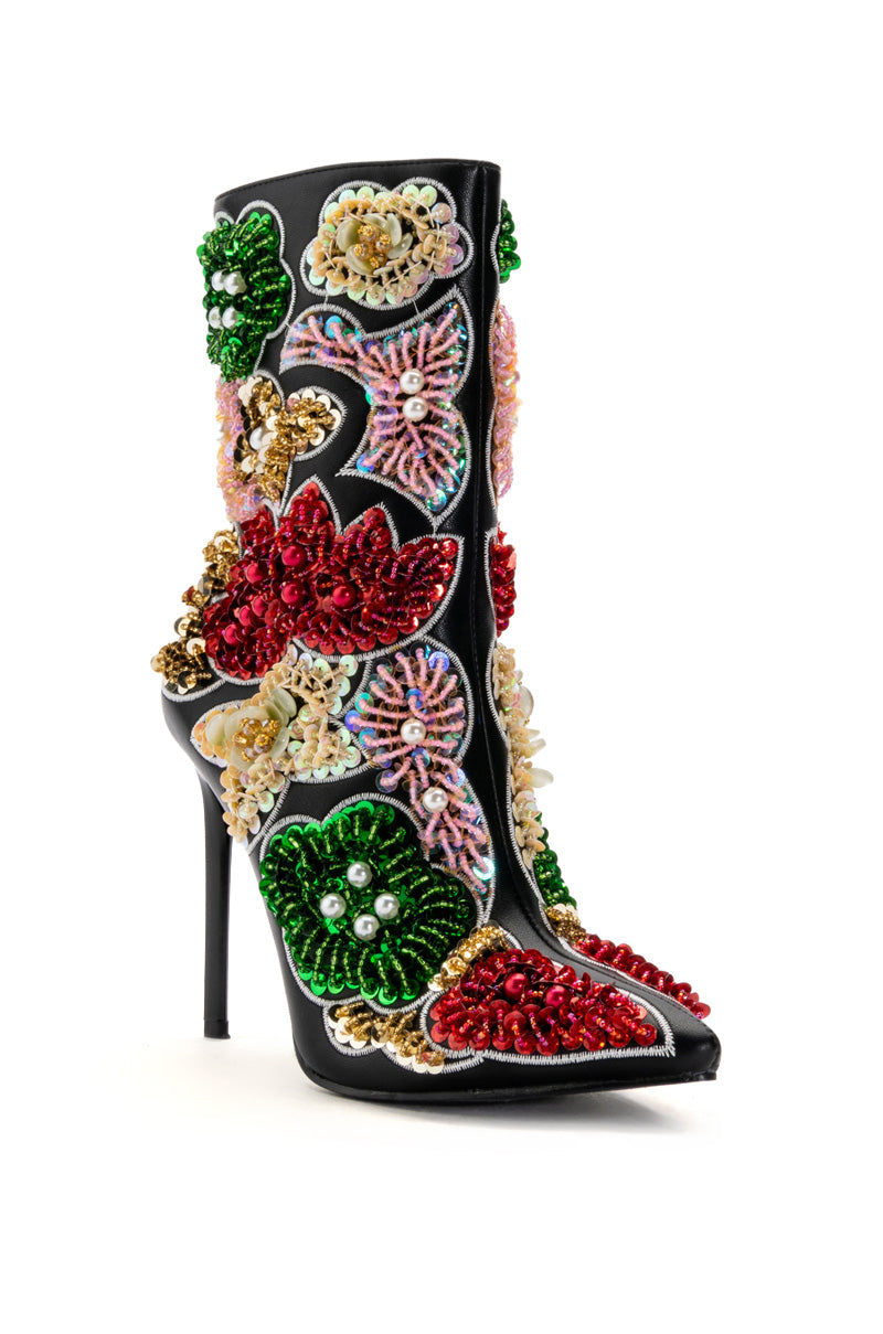 AZALEA WANG ALBANY EMBELLISHED STILETTO BOOTIE