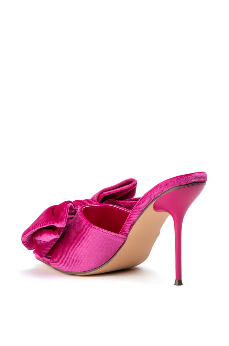 DEBORAH VELVET MULE WITH BOW IN PINK