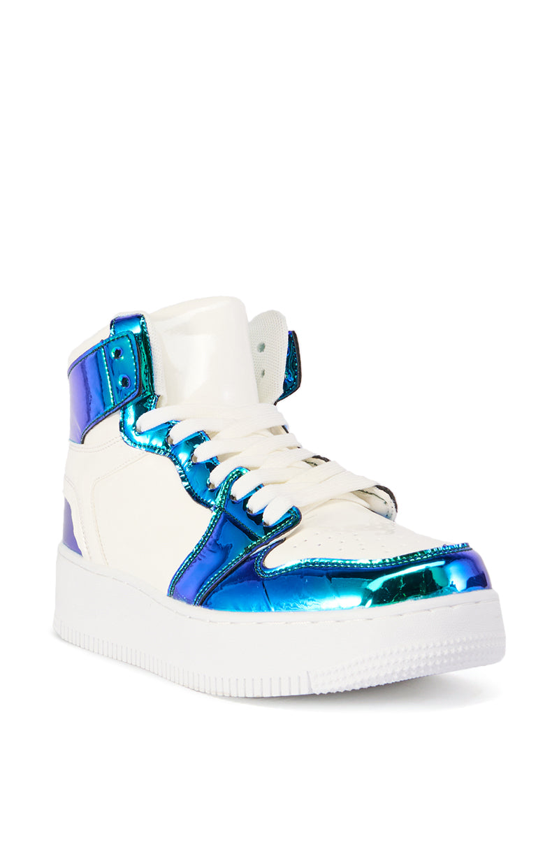 RYLEE GREEN METALLIC HIGH TOP SNEAKER