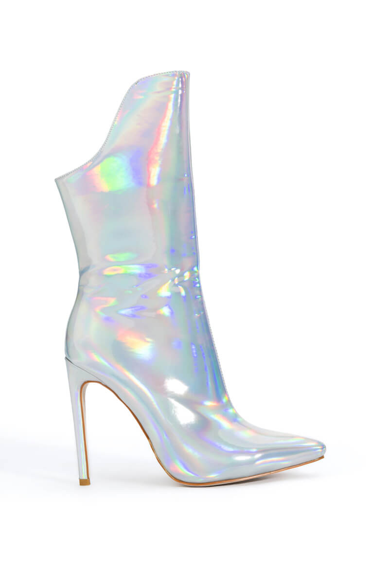 AZALEA WANG HALO SEXY STILETTO BOOTIE IN SILVER