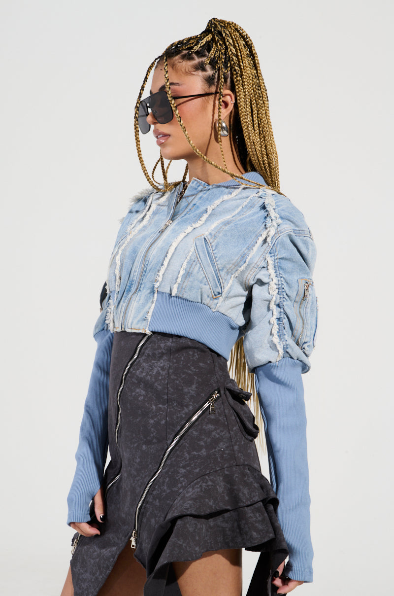 DARE TO BE DENIM CROPPED JACKET