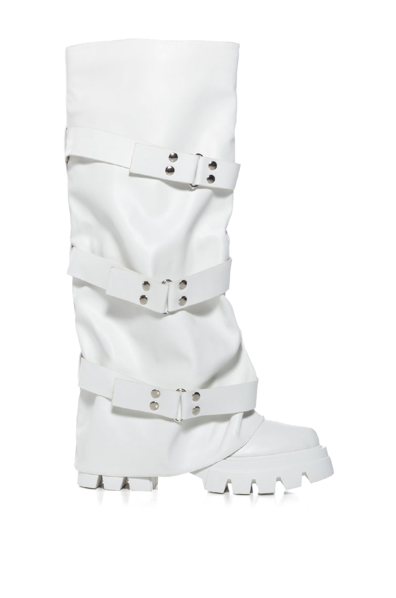 AZALEA WANG CHARNA WHITE INDUSTRIAL LOOK BOOT