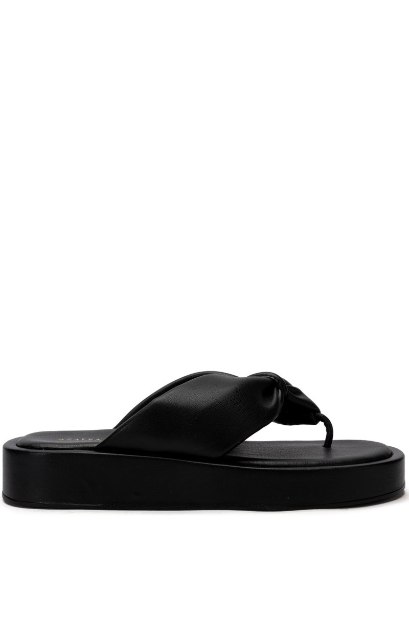 AZALEA WANG KARSYN FLAT SLIP ON SANDAL IN BLACK