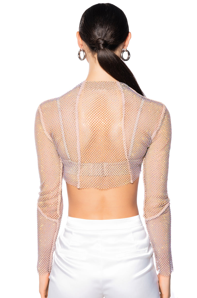 AZARIA RHINESTONE MESH TOP