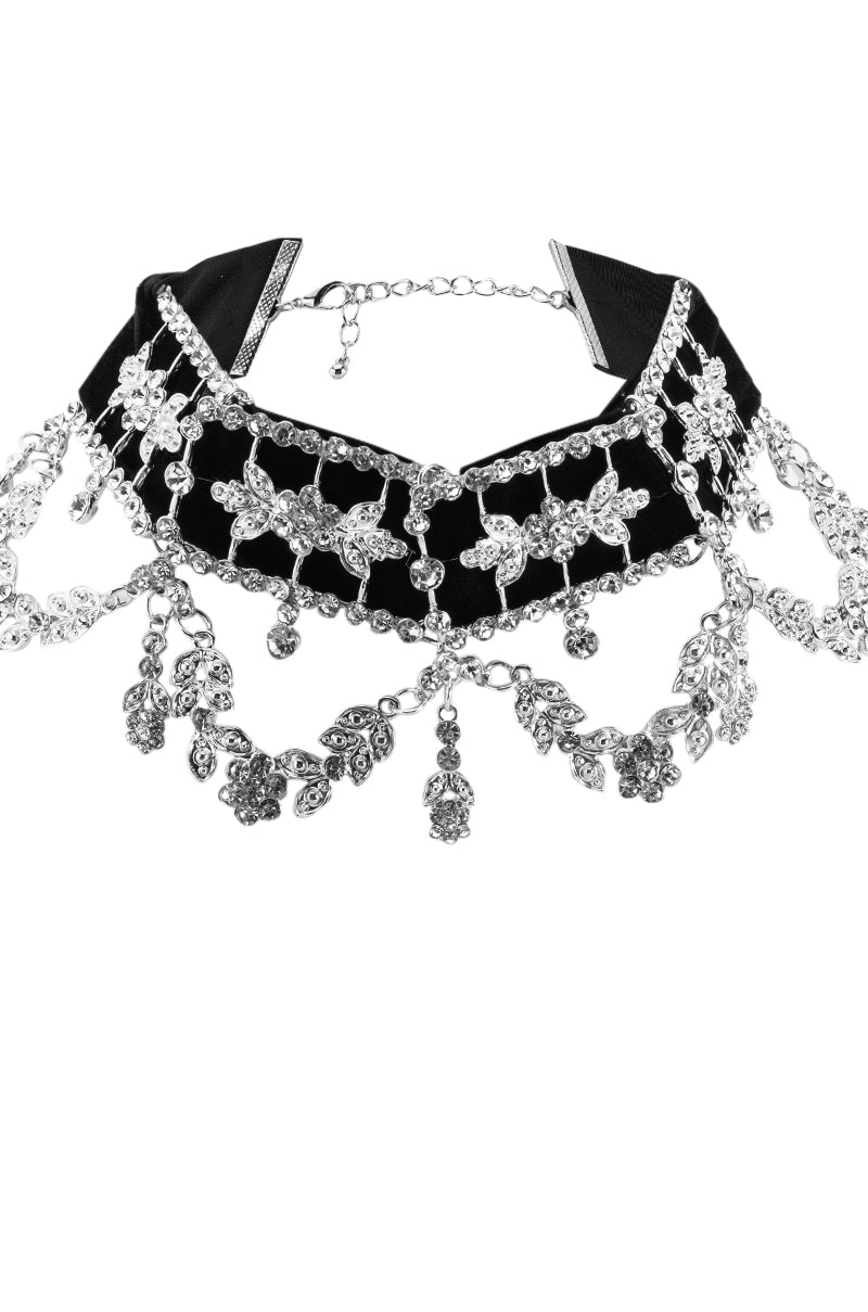 KEIRA VELVET RHINESTONE CHOKER