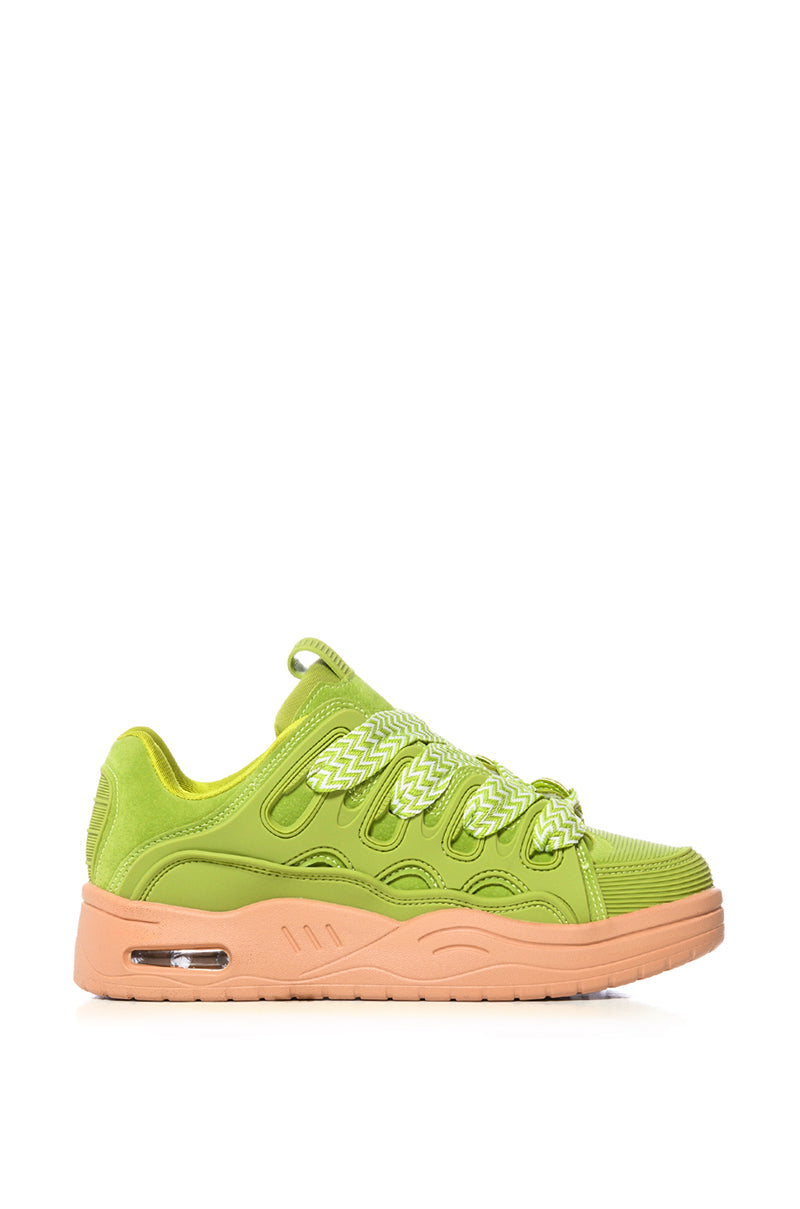 AZALEA WANG KORR GREEN LACEUP SNEAKER