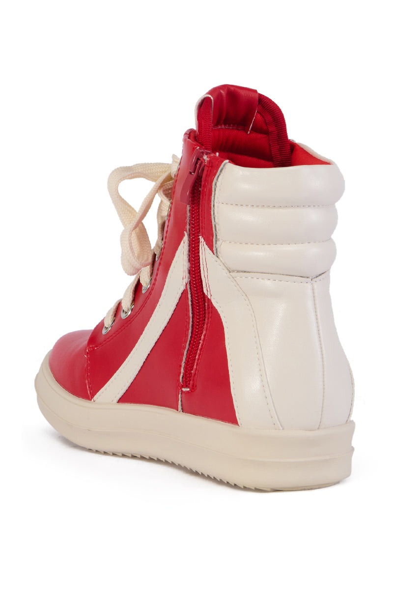 RUBY HIGH TOP SNEAKER IN RED