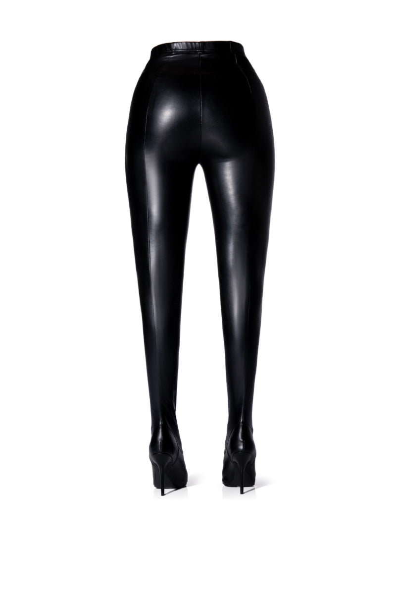 AZALEA WANG KAYKAY SEXY STILETTO SLIM BOOT PANT IN BLACK STRETCH