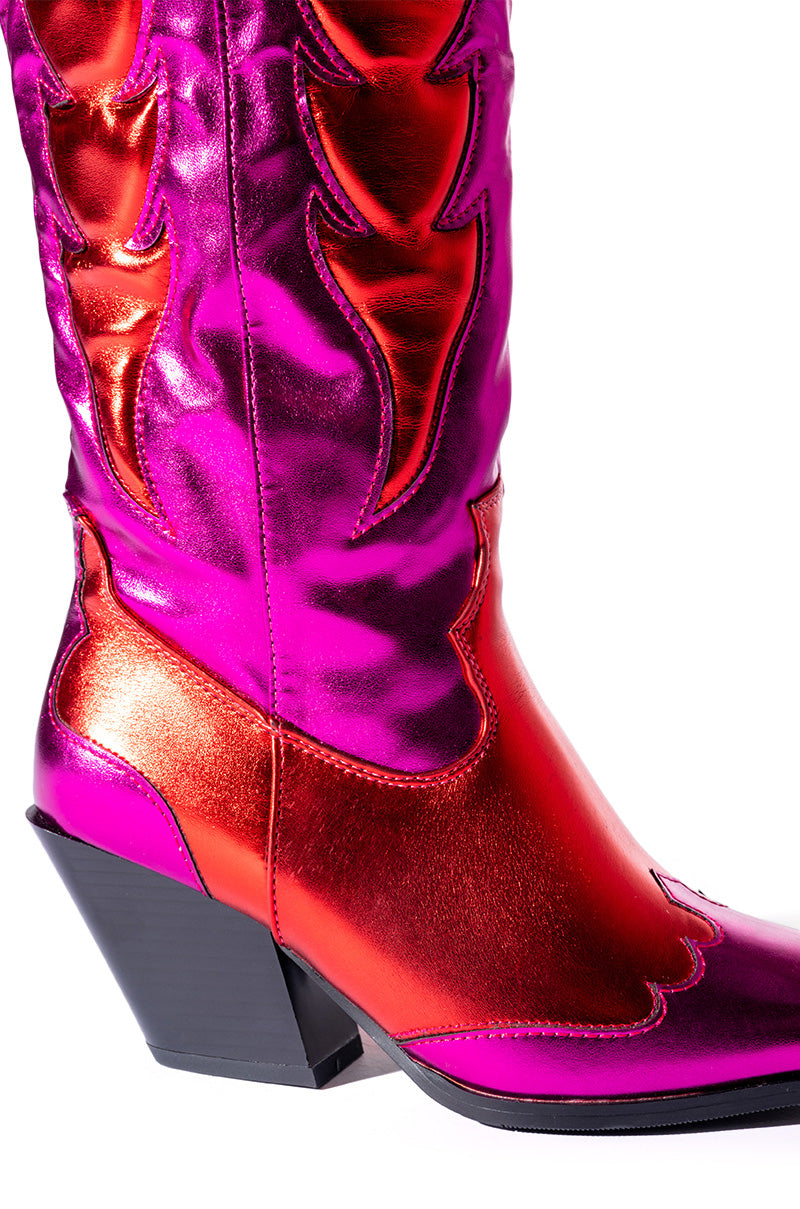 AZALEA WANG MAZIE WEDGE BOOT IN PINK