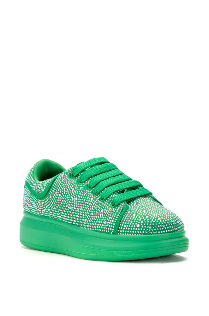 SIA EMBELLISHED SNEAKER IN GREEN