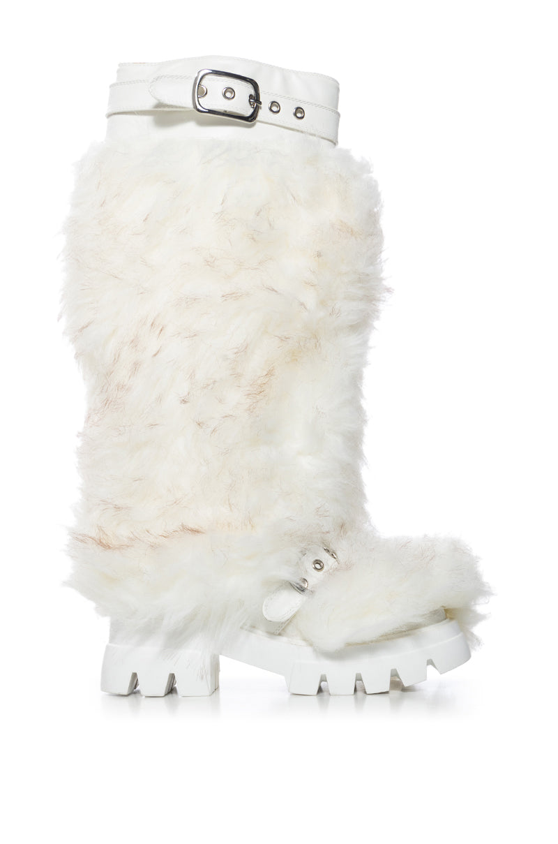 AZALEA WANG TOMMIE WHITE FURRY BOOT