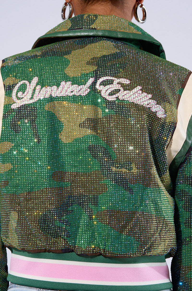 RUN FOR YOUR MONEY EMBELLISHED BOMBER