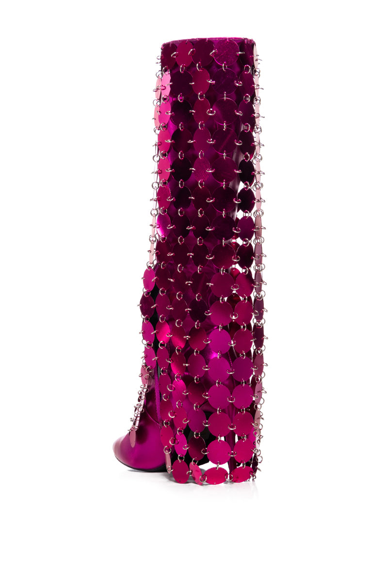 AZALEA WANG CARMMELITA FUCHSIA METAL DISC BOOT