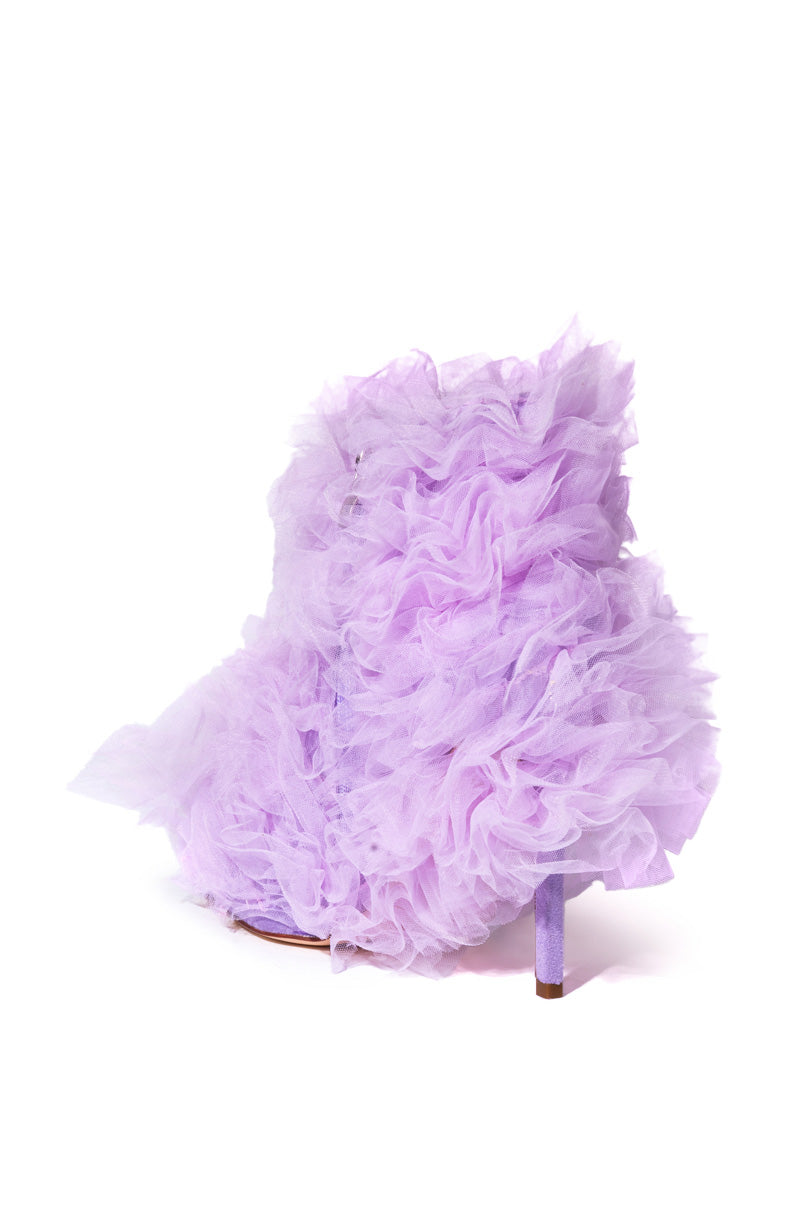 AZALEA WANG TUTU TULLE STILETTO BOOTIE IN PURPLE