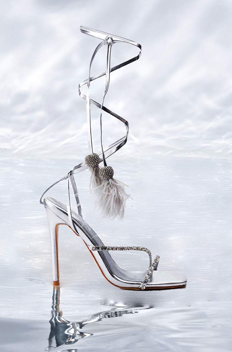 AZALEA WANG MISSY STILETTO METALLIC SANDAL IN SILVER