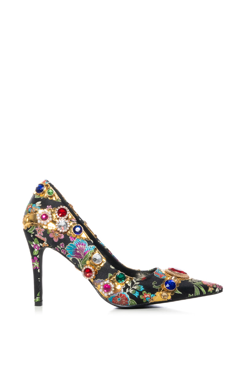 AZALEA WANG FORAGE BLACK EMBELLISHED PUMP