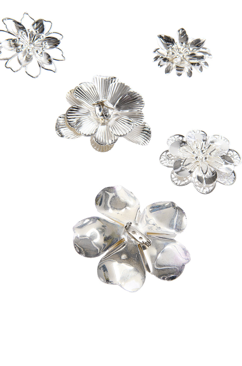 PRETTY PLEASE FLORAL BROOCH PACK IN SILVER