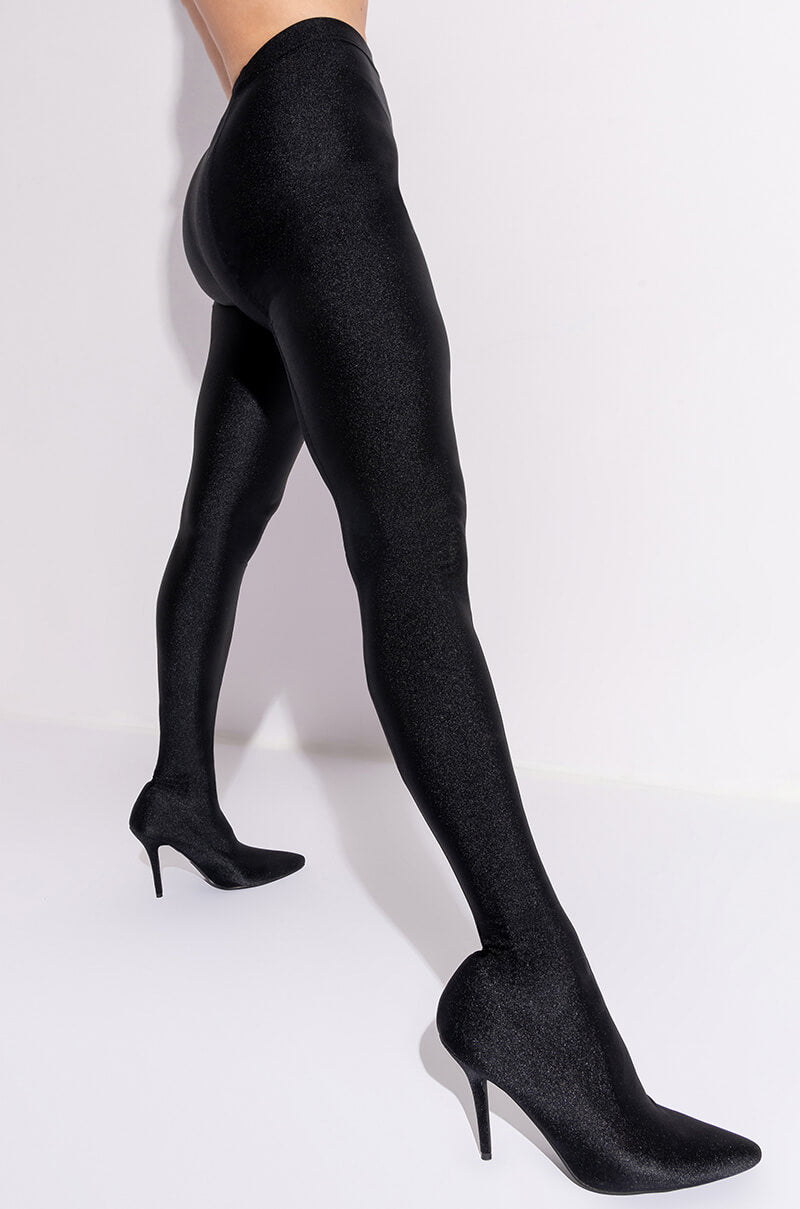 AZALEA WANG TAYTAY SEXY STILETTO BOOT PANT IN BLACK