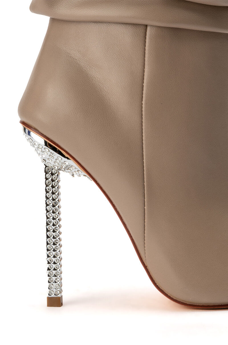 AZALEA WANG JAYLA SLOUCH STILETTO BOOTIE IN TAUPE