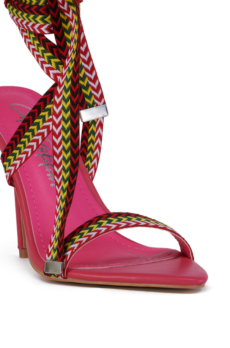 CELINA PINK SANDAL WITH MULTI COLOR LACES