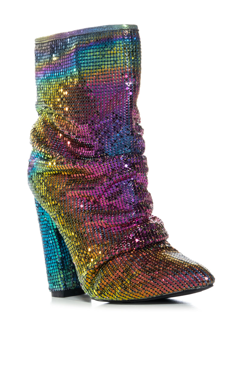KING SEQUIN CHUNKY BOOT IN MULTI