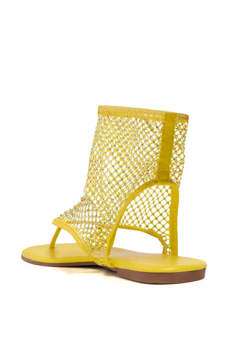 AZALEA WANG SHOSHONE YELLOW MESH SANDAL