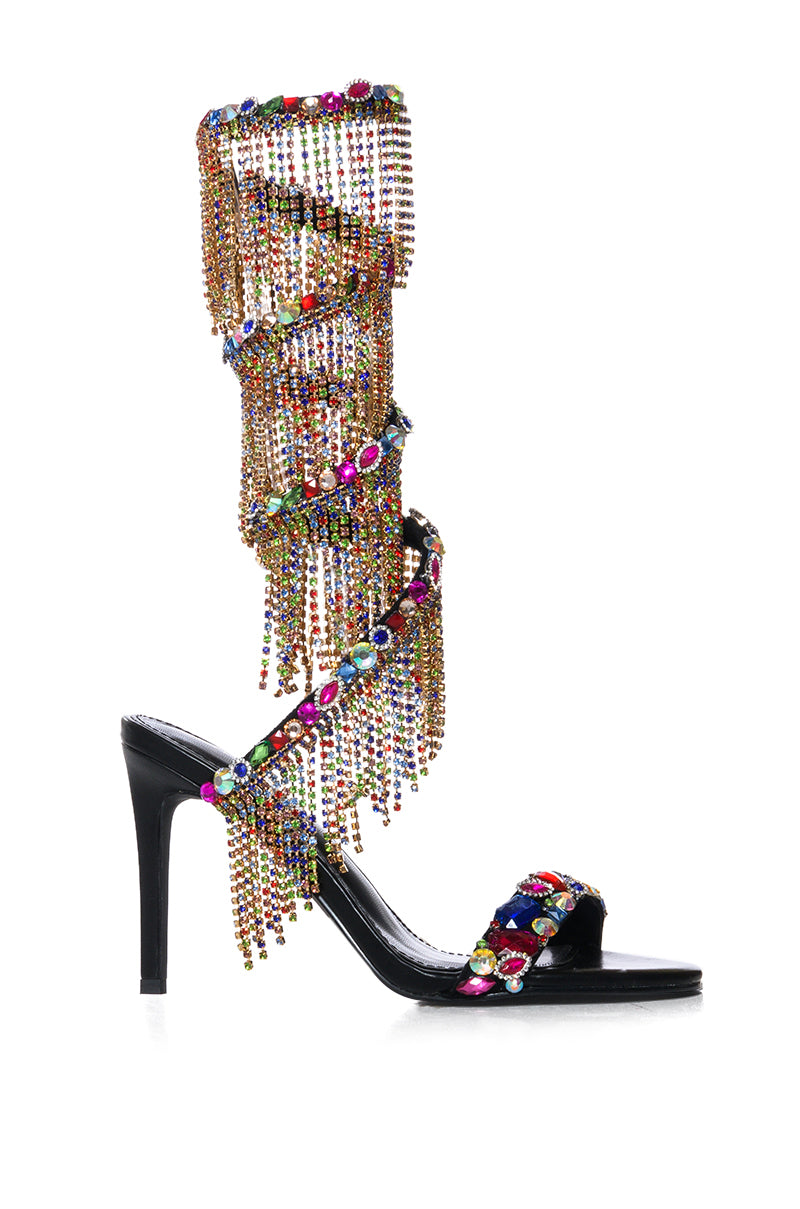 AZALEA WANG BELLATRIX EMBELLISHED SANDAL IN MULTI