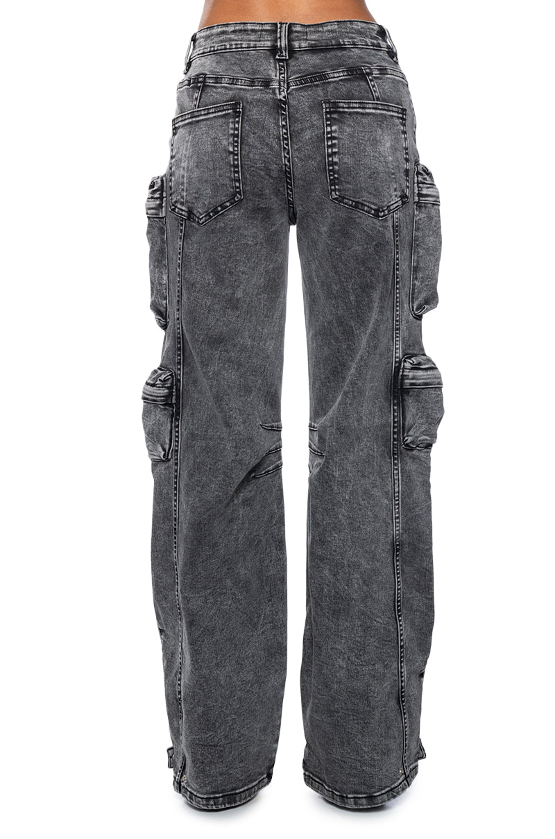 SOMETHING WILD DENIM CARGO PANTS