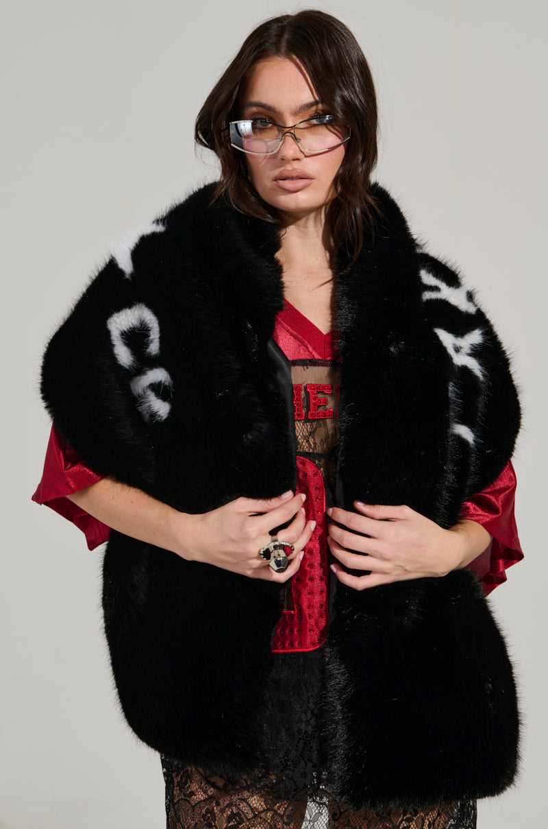 F*CK IT FAUX FUR SCARF