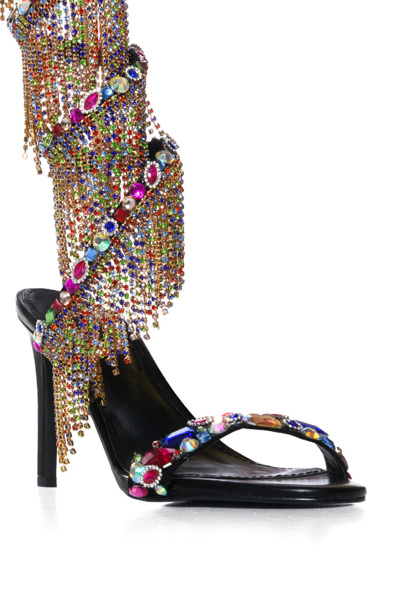 AZALEA WANG BELLATRIX EMBELLISHED SANDAL IN MULTI