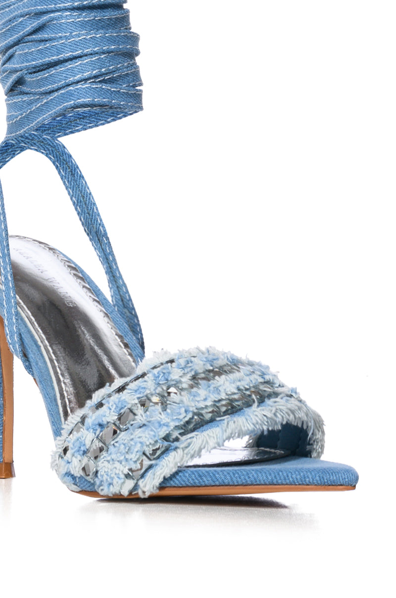 AZALEA WANG ROONIE DENIM SANDAL