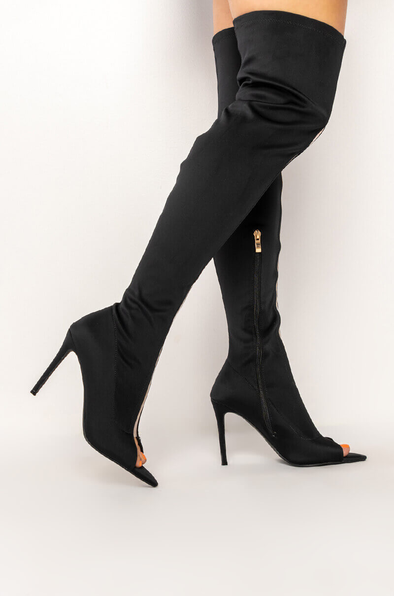 AZALEA WANG LATE NIGHTS STILETTO BOOT IN BLACK