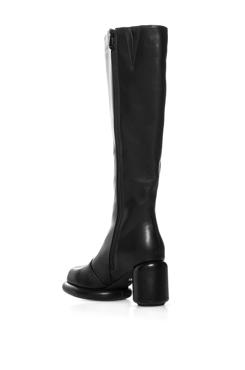 AZALEA WANG DUANA BLACK ROUND PLATFORM BOOT