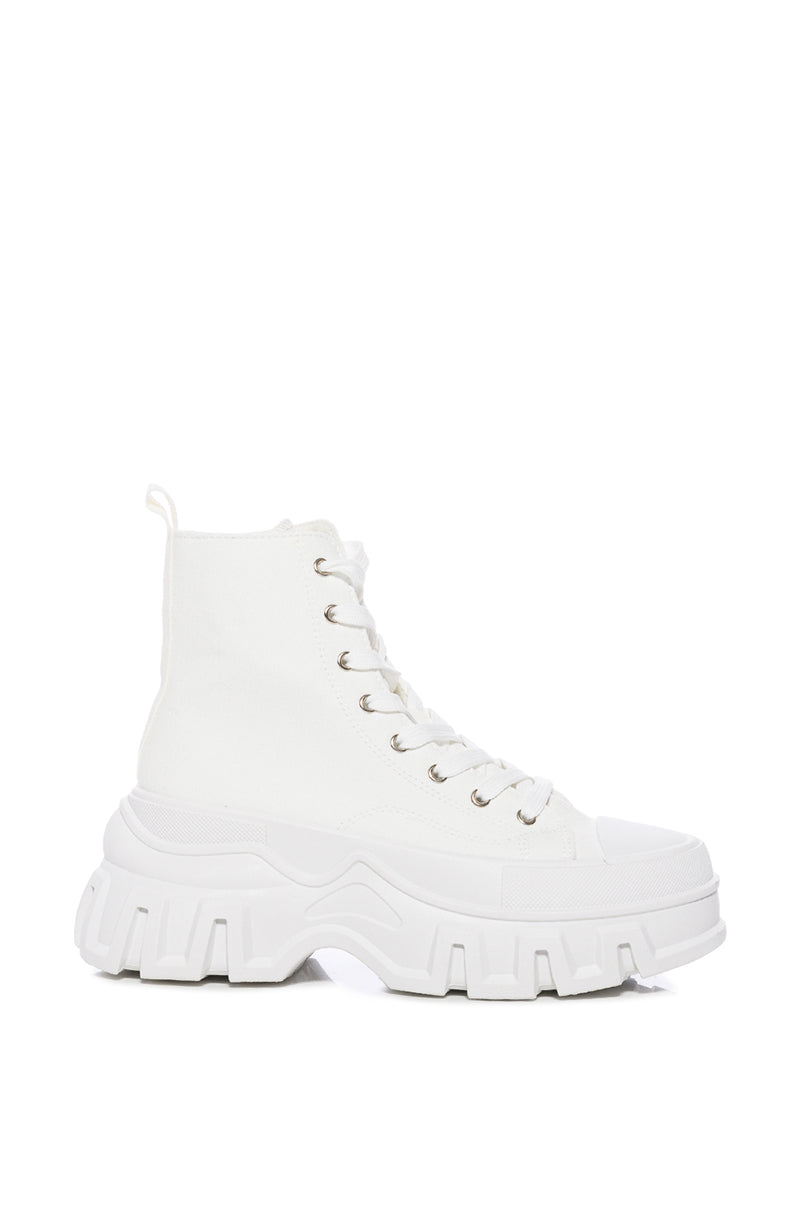 AZALEA WANG CHANEY HIGH TOP SNEAKER IN WHITE