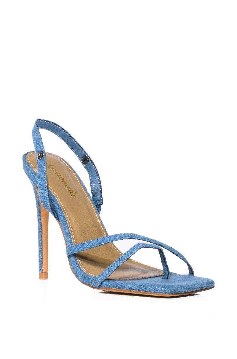 HOEDOWN 2 IN 1 STILETTO SANDAL IN DENIM